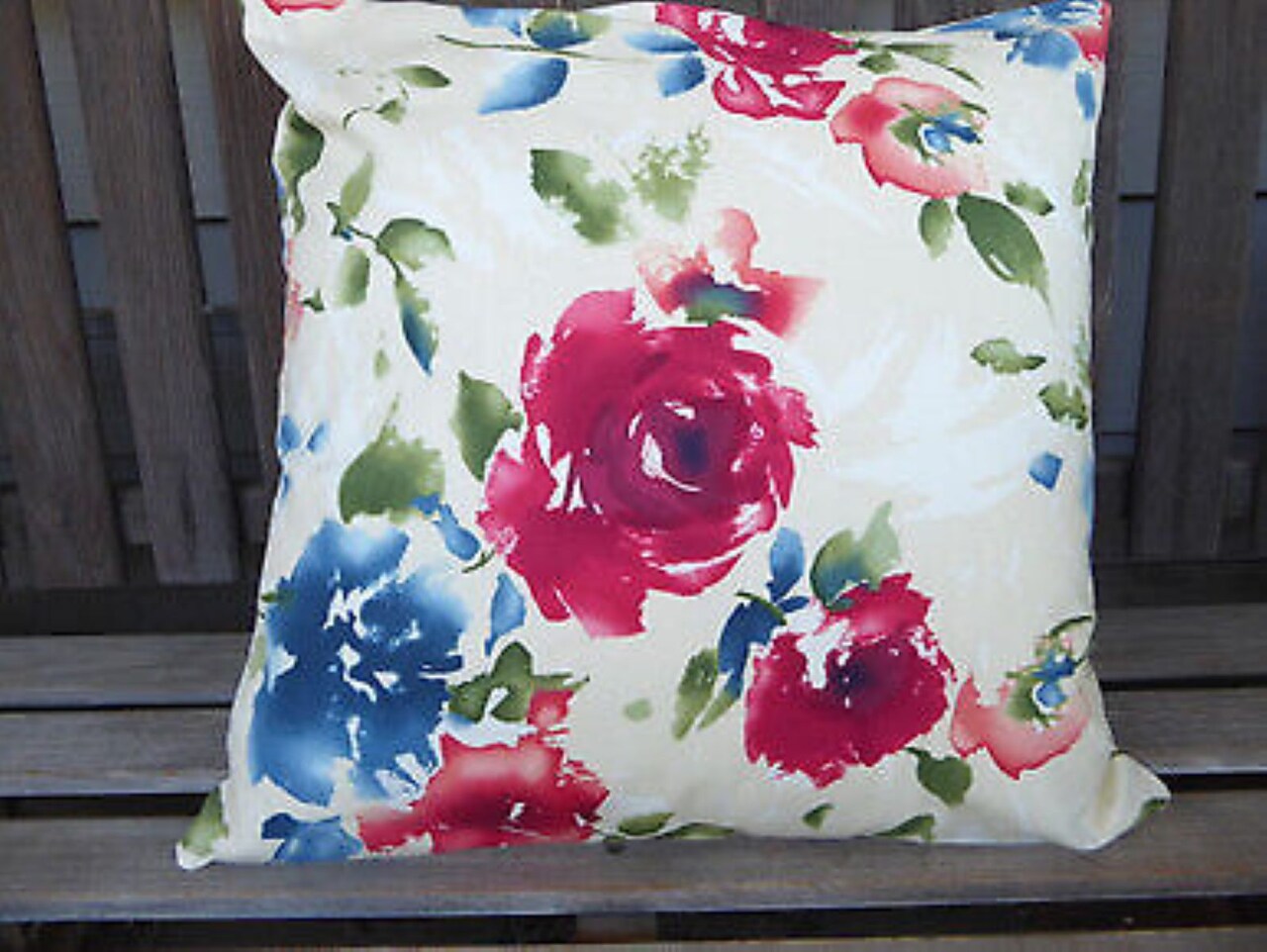 April Showers Decorative Pillow Cover18 in Square Cotton Fabric and Made by Sue